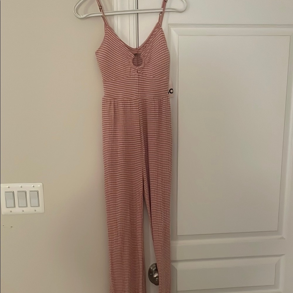 Chic Pink Striped Jumpsuit